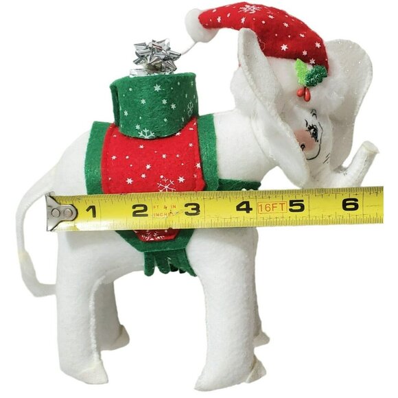 Annalee White Christmas Elephant Snowflake Hat Saddle Gift Basket 8” Retired 07 - Picture 14 of 15
